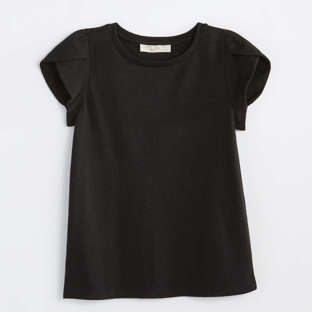 Loft black petal sleeve tee